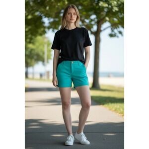 🦀TALBOTS 7" Girlfriend Chino Shorts Women's Size 2 Green
